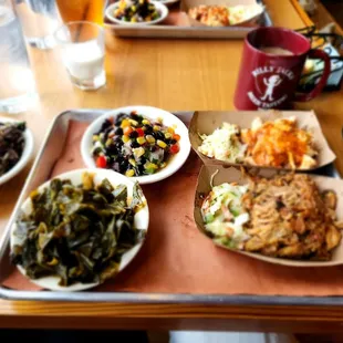 a tray of food on a table