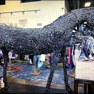 Beautiful horse made of spent co2 cartridges.