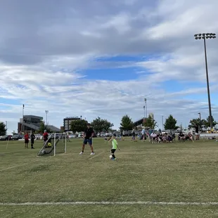 Soccer fields are clearly marked and the nets are sturdy and well maintained.