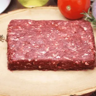 ground beef on a cutting board