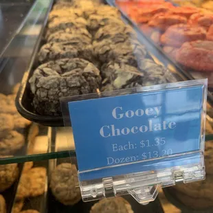 a display of cookies and pastries