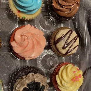 a variety of cupcakes