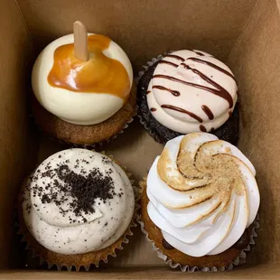 Bottom left, clockwise: Cookies &apos;n Cream, Caramel Apple, Chocolate Strawberry, Pumpkin S&apos;mores