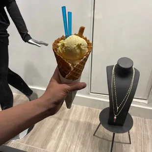 Don&apos;t mind the chain. We got the mango and hazelnut flavors. Yum!!