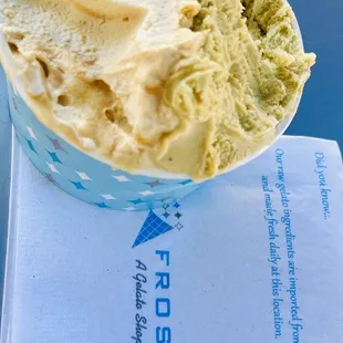 Excellent gelato / half caramel half pistachio