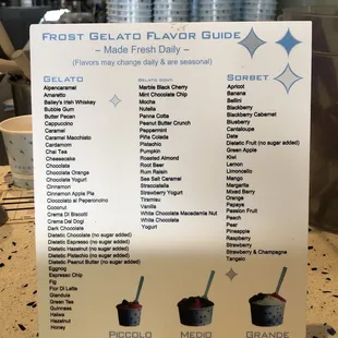 Available flavors