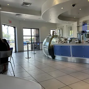 the inside of a restaurant