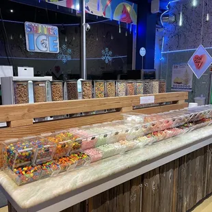 a candy bar with a variety of candies