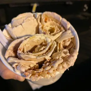 Bad presentation - ice cream was melted at check out and spilling. Cashier claimed it was due to selected flavor.