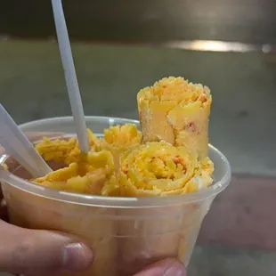 Mango Tango Sherbet $8ish for a cup.