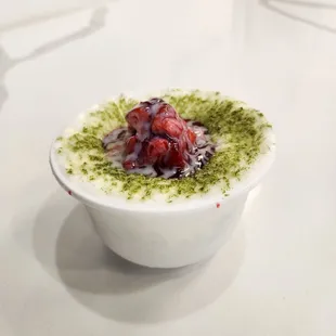 Strawberry matcha bingsu