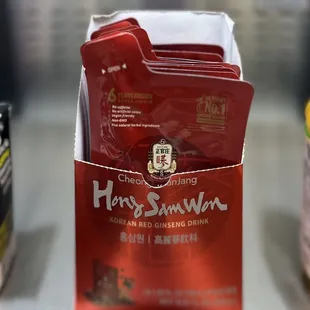 a close up of a package of hot and savors