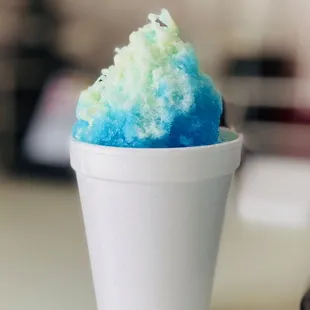 Blue coconut with cream