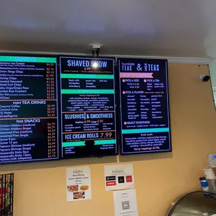 This is the menu for FrosTea