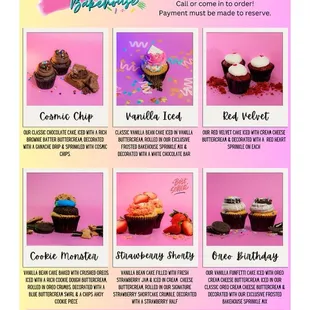 Classic Cupcake Menu