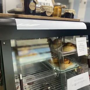 a display of pastries and pastries
