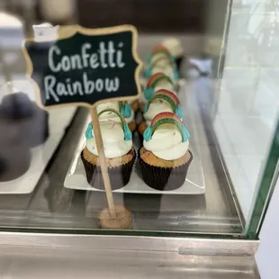 Confetti Rainbow Cupcakes
