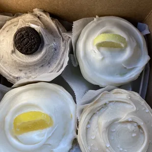 Cookies and cream, flavor of the month: lime, salted caramel, and lemon