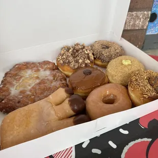 Giant apple fritter, bear claw and more.