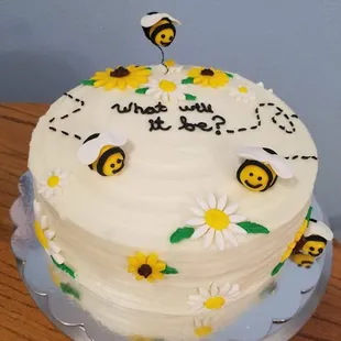 What will it be.. A simple baby reveal cake.