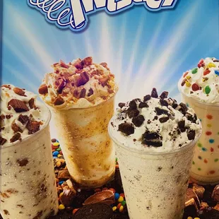 three different flavors of ice cream