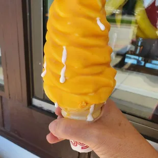Butterscotch dipped medium cone