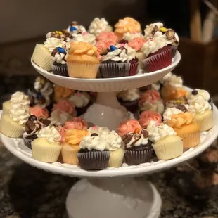 cupcakes on a cake stand