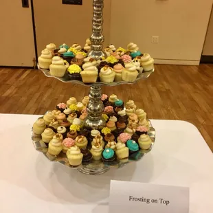 Mini cupcakes on a tower