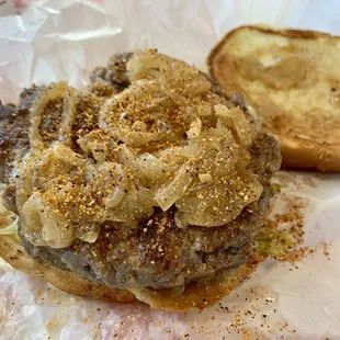 Stuffed quarter pound burger