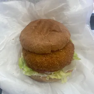 Crab burger $5.49 on 6/16/23