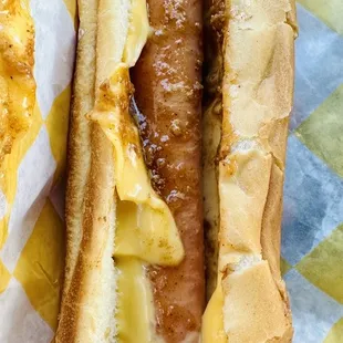 Chili cheese hotdog