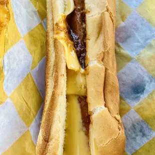 Chili cheese hotdog