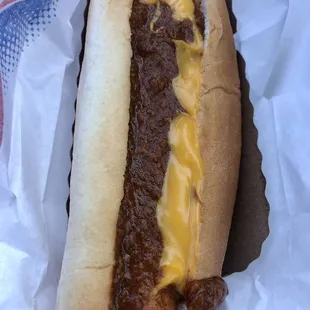Coney dog with cheese