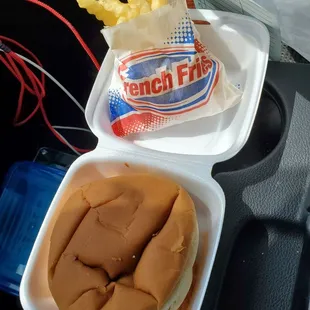 Bbq sandwich and fries