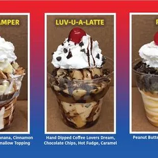Seven New Specialty Sundaes added to the Menu this Season