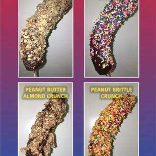 New This Season...Made to Order Frozen Bananas. Have one dipped in your favorite topping!