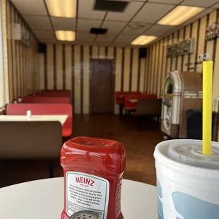 Booth seating, small inside