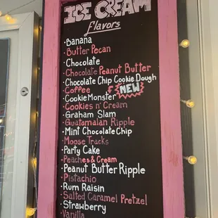 Ice Cream options