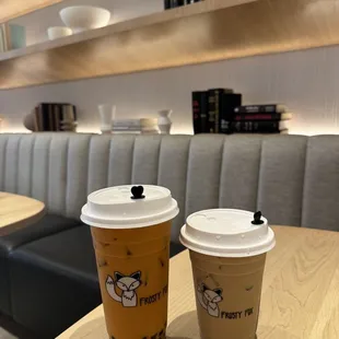 Thai milk boba tea and cafe latte