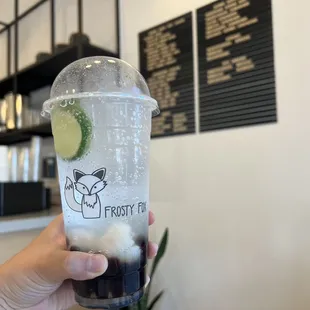 Lychee Mojito Mocktail w/ chewy boba