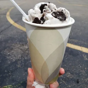 Medium almond milk oreo freezie, be careful it's gigantic!