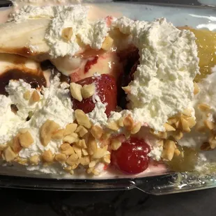 My sons banana split. 6$