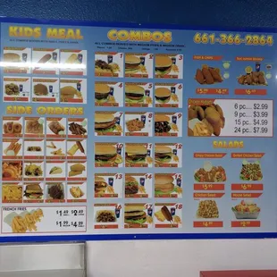 Frosty king menu