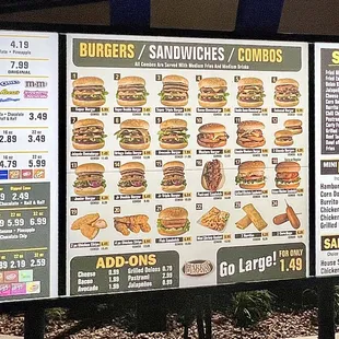 Drive Thru Menu