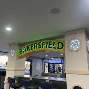 the interior of a bakery