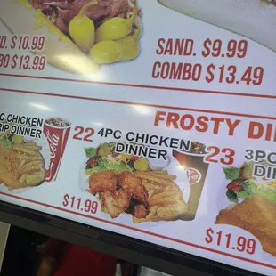 menu, chicken wings and fried chicken