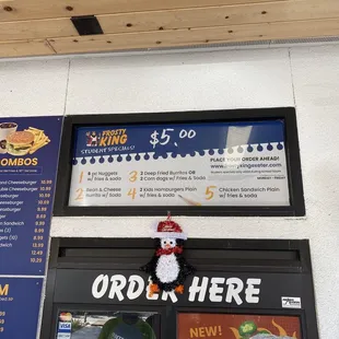 the menu and prices of the restaurant