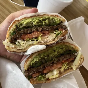 #10 burger. Avocado, guacamole, jalapeño, toreado.