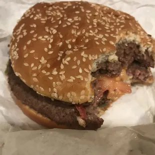 Double burger with no cheese no lettuce