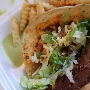 Combo taquitos and taco